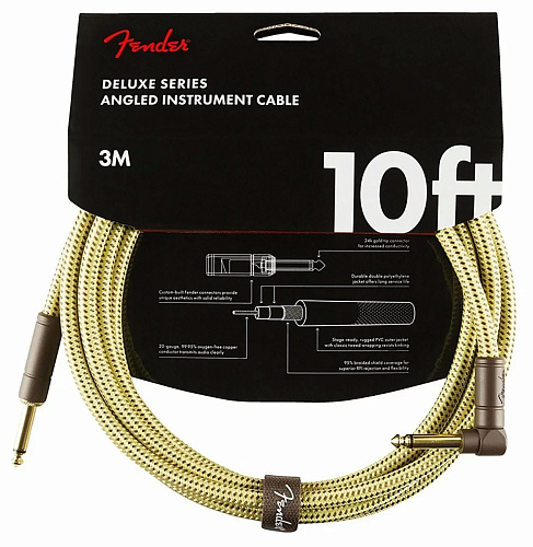 Fender Deluxe 10' Angl Inst CBL Tweed Инструментальный кабель.